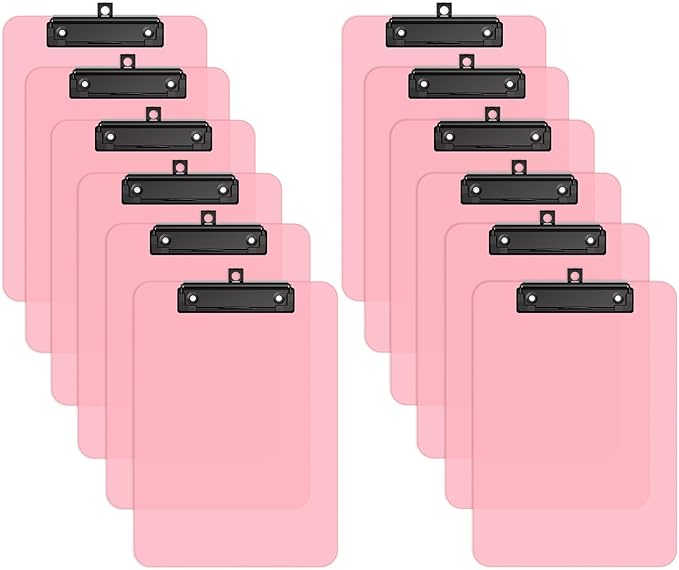 Zoenley A4 Plastic Clipboard Set of 12, A4 Clear 8.5 x 11 Clip Board by Unknown