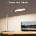 lepower desk lamp, 800lm led for home office, front angle view