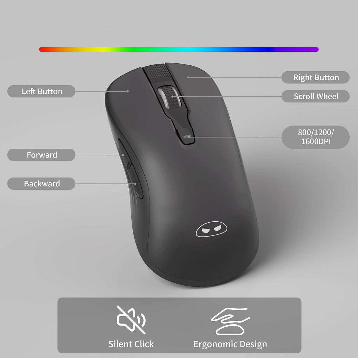 MAGEGEE Wireless Keyboard and Mouse Combo, 2.4G Full Size RGB Keyboard with 1...