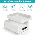 AZFUNN Letter-Size Tray Desk Letter Tray Paper Tray, Sturdy Heavy-Duty Plastic - Image 6