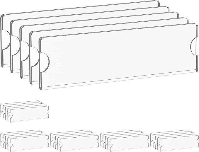 Richboom Acrylic Wall Name Plate Holder, 2x8 Inch, 30 Pack Clear Acrylic Sign by Richboom