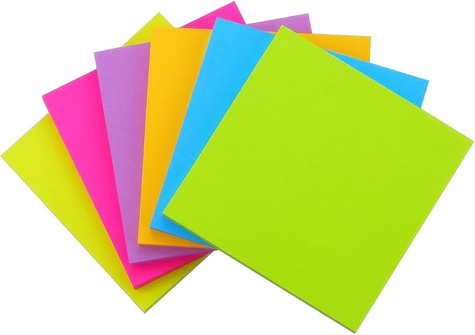 Early Buy Sticky Notes 6 Bright Color 6 Pads Self-Stick Notes 4 in x 4 in - Image 2