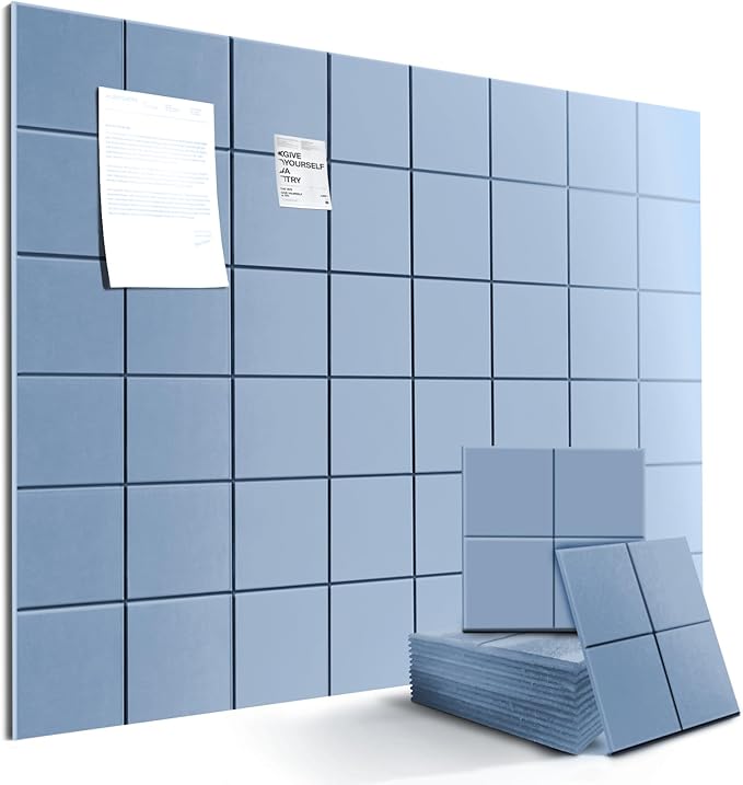 12-Pack Large Felt Bulletin Board 48" x 36" Cork Board Alternative, by Unknown