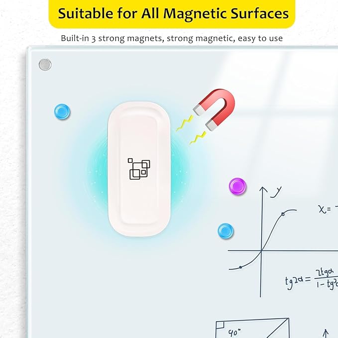 maxtek Magnetic Dry Erase Eraser, Glass Board Erasers, 1 Pack, Glass Board - Image 3