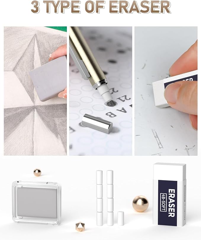 Nicpro 35PCS Gold Art Mechanical Pencils Set - Image 5