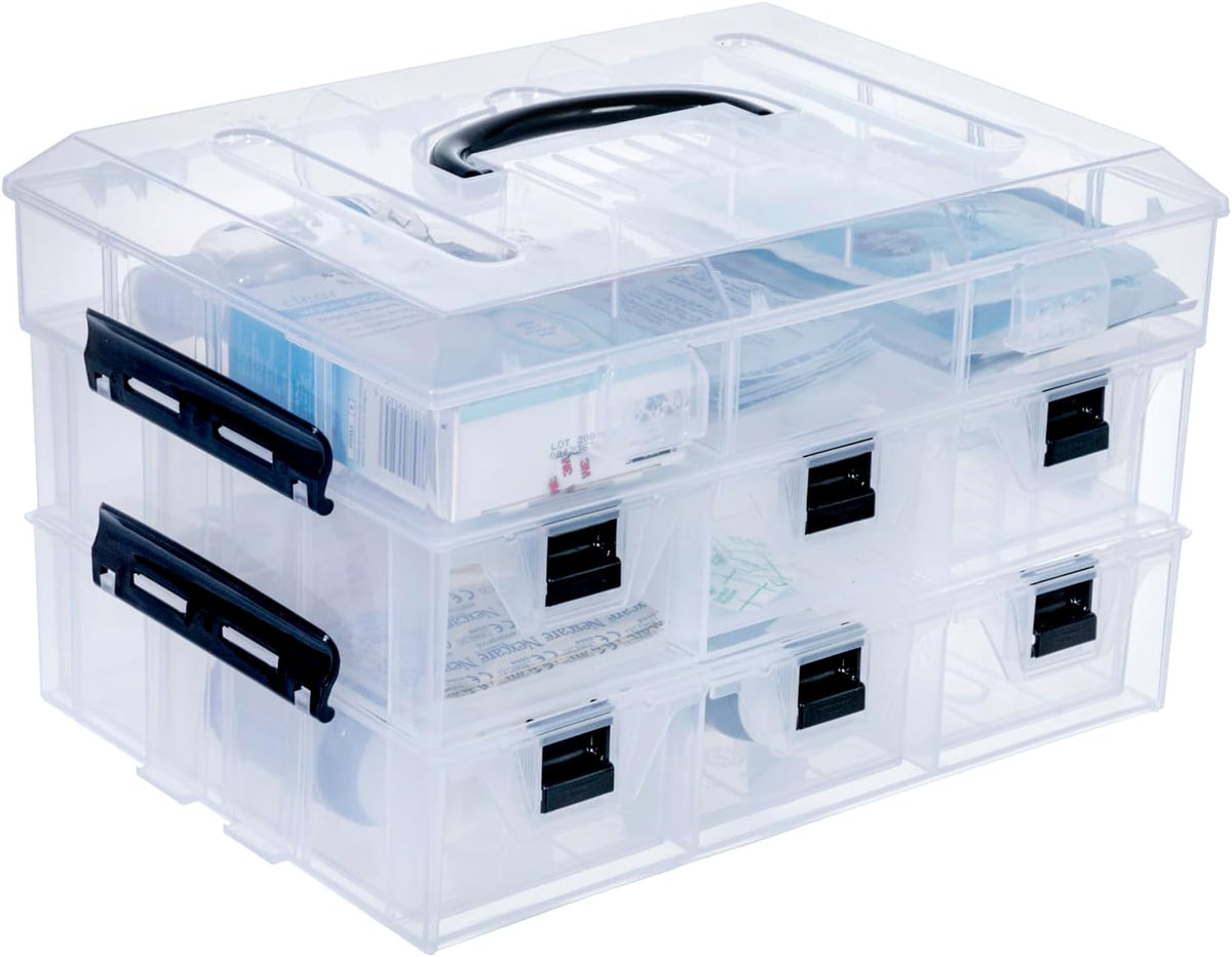 mygift 11 inch clear plastic storage box container, main product view