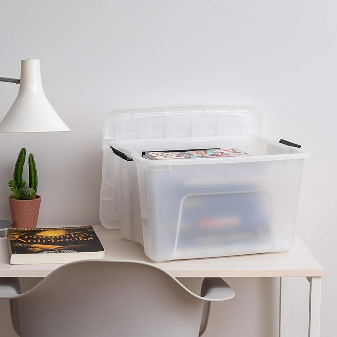 IRIS USA 40 Qt Stackable Plastic Storage Bins - Image 6