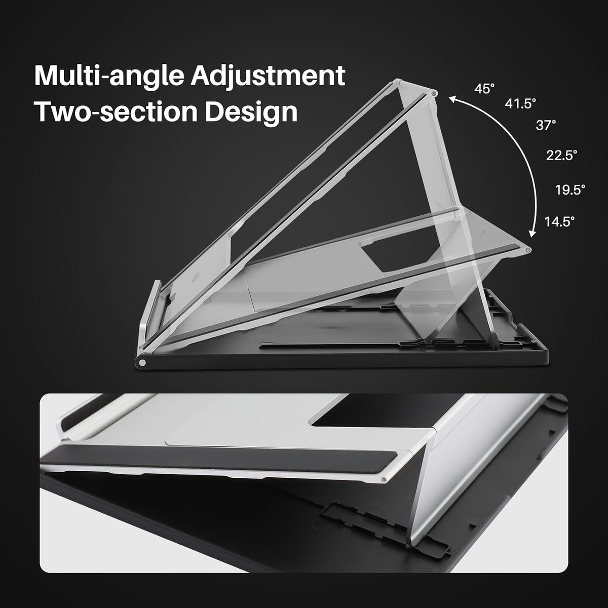 HUION ST200 Adjustable Laptop Stand for Desk, Aluminum Computer Stand