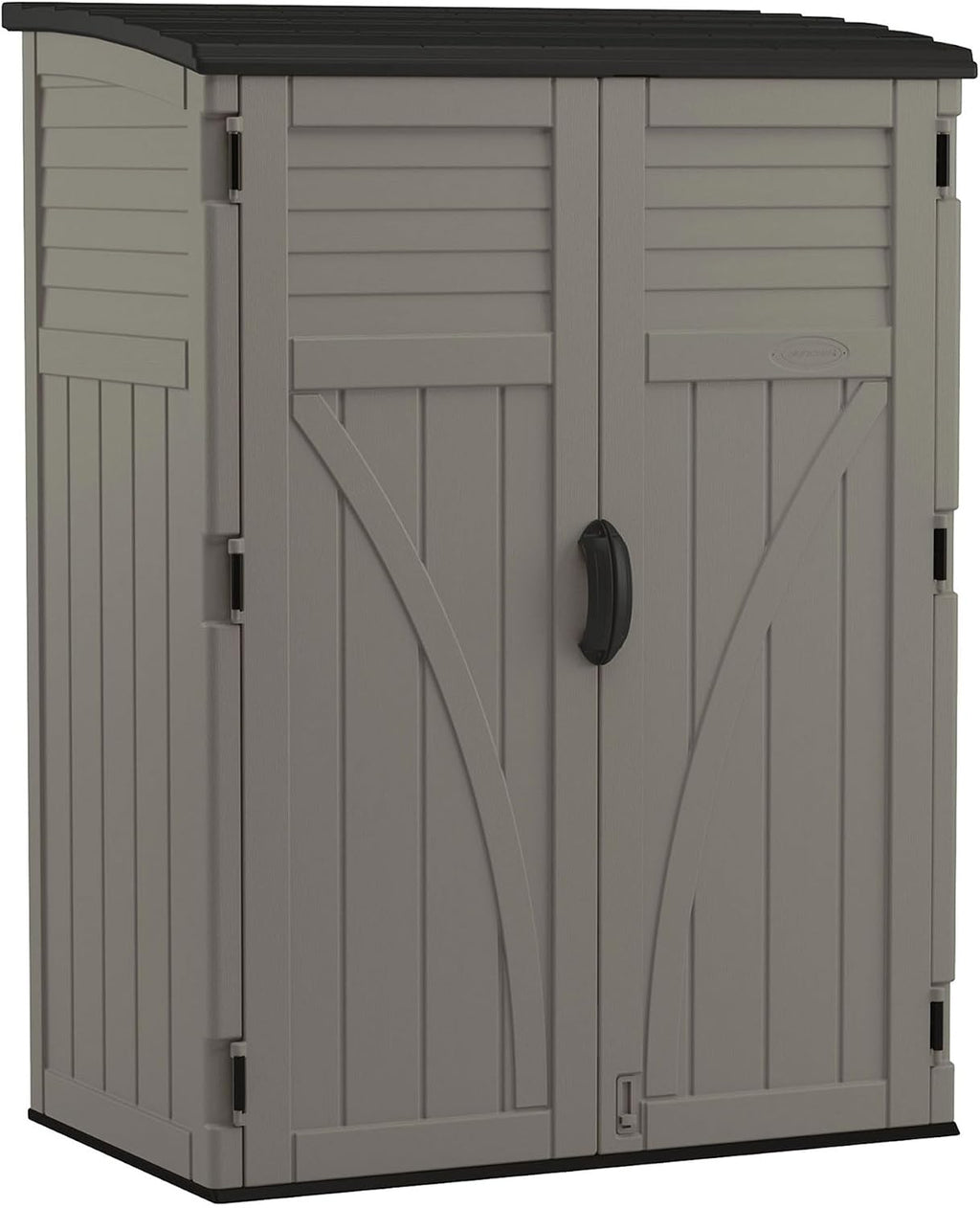 suncast 54 cu ft medium vertical storage shed, side view