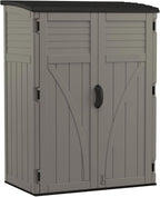 suncast 54 cu ft medium vertical storage shed, side view