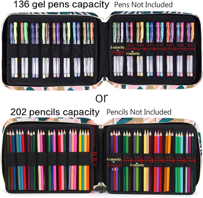 qianshan Pencil Case Holder Slot - Holds 202 Colored Pencils or 136 Gel Pens - Image 5