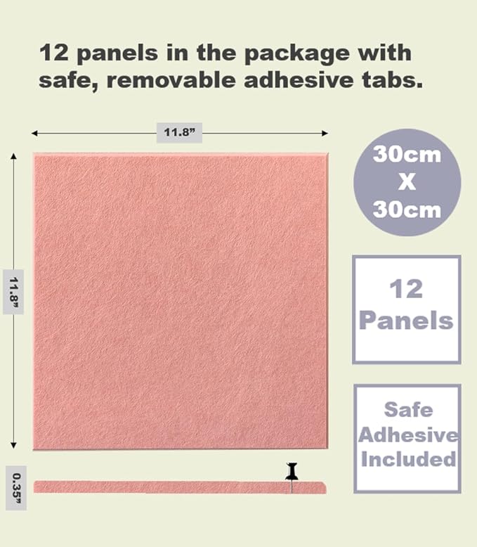 DECORITA Felt Wall Tiles | Large Cork Board Alternative | Aesthetic Felt - Image 2
