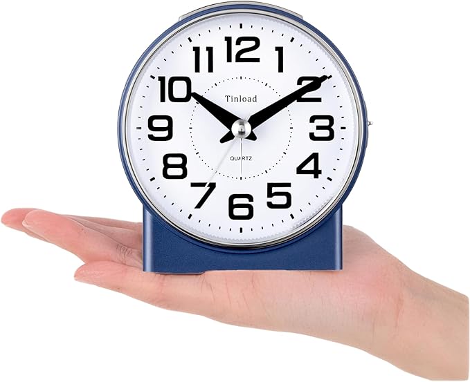 Tinload 4.3" No Ticking Analog Alarm Clock, Silent Readable - Image 2