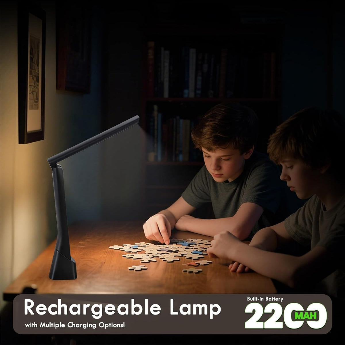 WILIT Rechargeable LED Desk Lamp with Torch Light for Office Home,Cordless Ba...