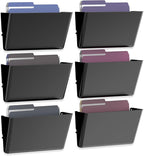 MINDEPOT 6 Pockets Acrylic Wall File Organizer, Plastic Hanging Wall File Holder - Image 8
