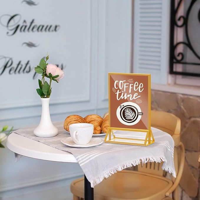 PPH-Sisy Acrylic Sign Holder 5x7 Gold Picture Frame Clear Acrylic Frames - Image 7