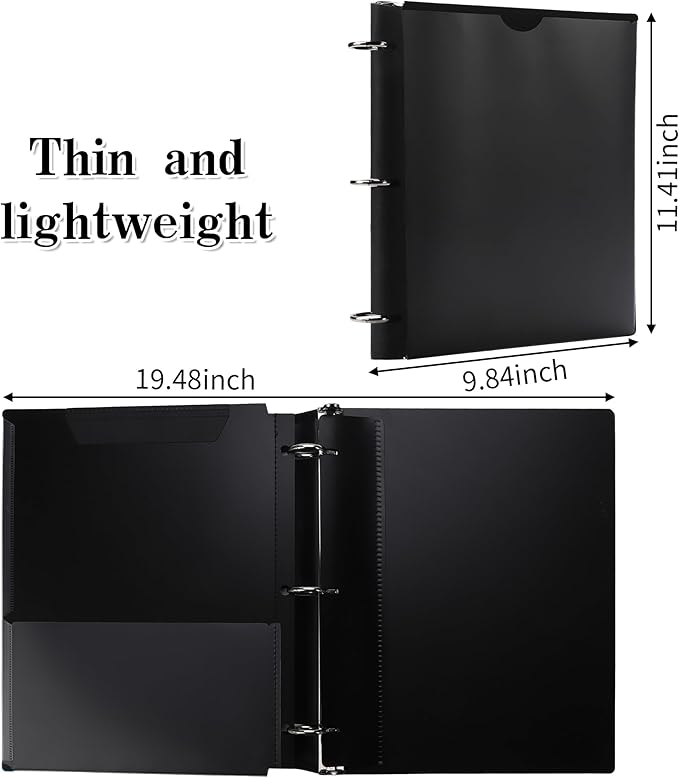 Tashkummy 360° Pivotable 3 Ring Binder, Upgraded Foldable Binders 1 inch 12 Pack - Image 2
