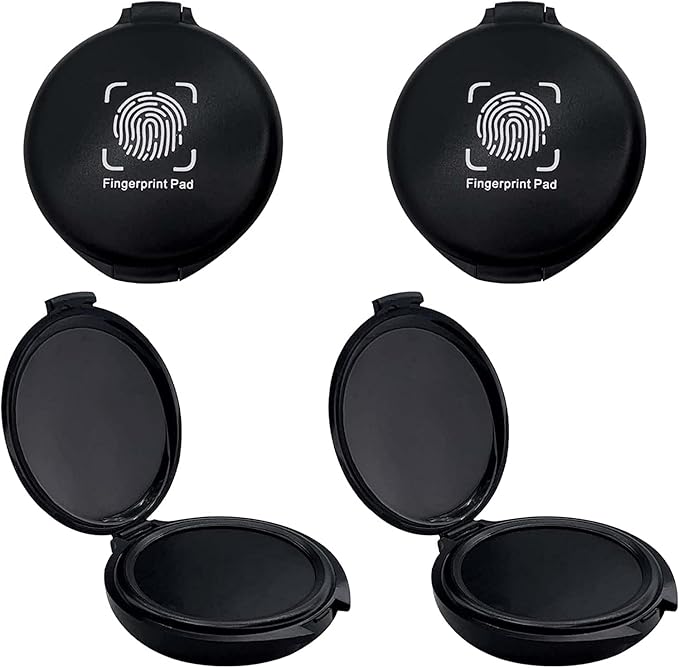 Fingerprint Ink Pad 2 Pack Black Thumbprint Ink Pad by Keepsweat