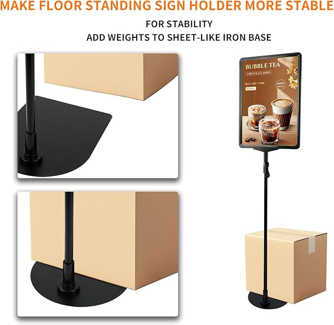 BBTEQEKN 12 Pcs Adjustable Poster Stand Holder, 8.5 x 11 Inch Vertical and - Image 5