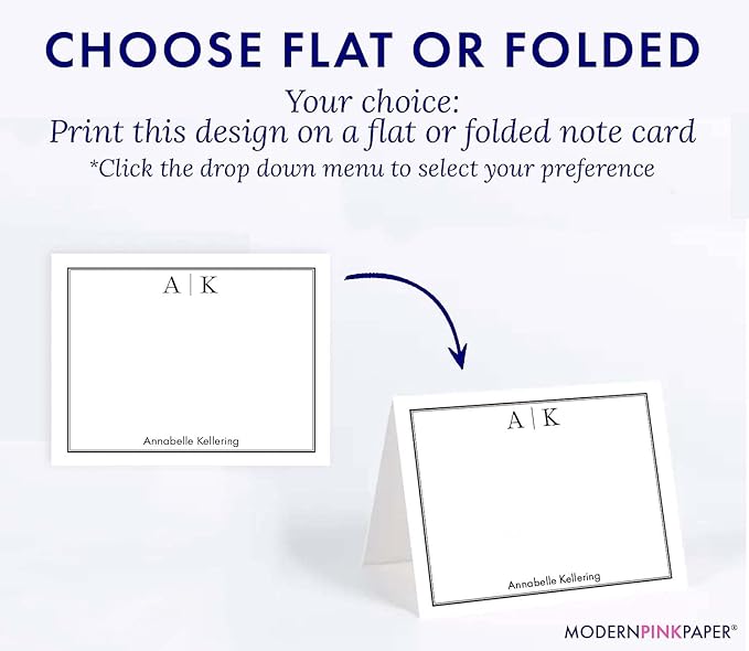Classic Personalized Two Letter Stationary Monogram Stationary Set - Image 5