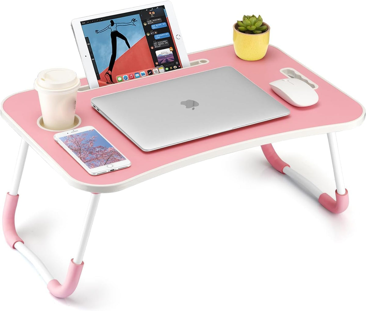 FISYOD Foldable Laptop Table, Portable Lap Desk Bed Table Tray, Laptop Stand ...