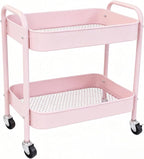 Ufriandz Pink 2 Tier Rolling Cart Metal by Ufriandz