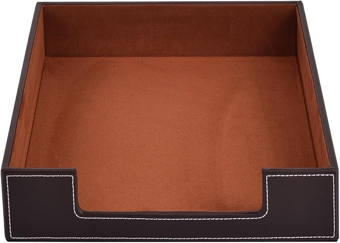 Leather Letter Tray, Office Supplies Desk Organizer - Image 2