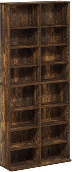 Furinno Jaya DVD Shelf, 16-Shelf Wide CD Rack, Media Shelf - Image 5