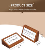 6 Pack Mini Wood Price Tag Label Holder Tabletop Stand or Recline Small Sign - Image 2