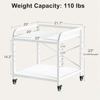 Vokumba 20 Inches Large White Printer Stand, 2-Tier Under Desk Printer Table - Image 4