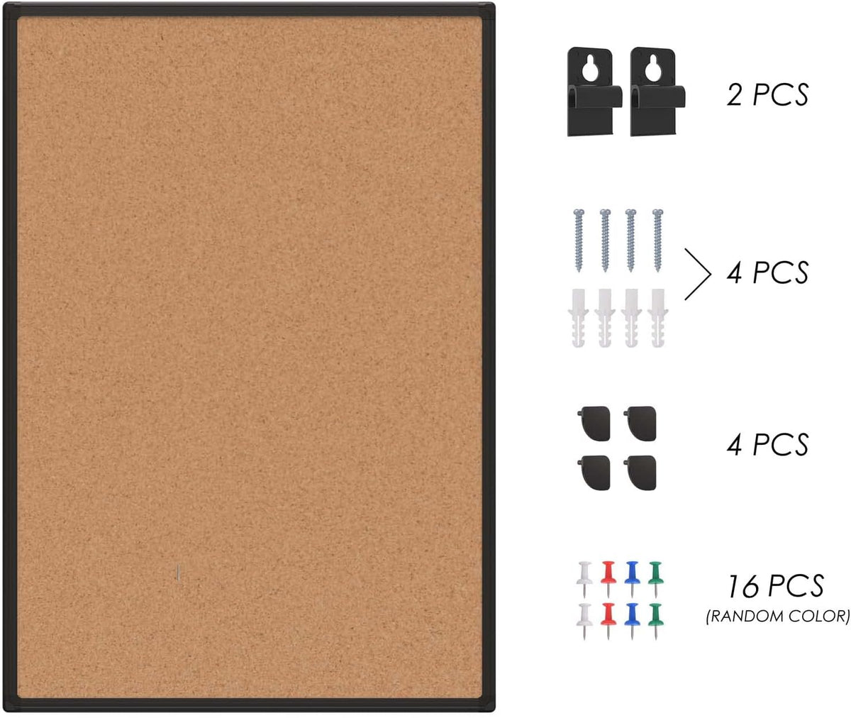 Cork Board Bulletin Board 20 x 30, Black Aluminium Framed Corkboard, Office B...