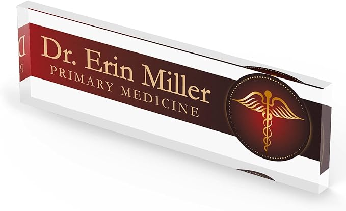 Artblox Personalized Office Desk Name Plate and Business Card Holder | Clear - Image 4