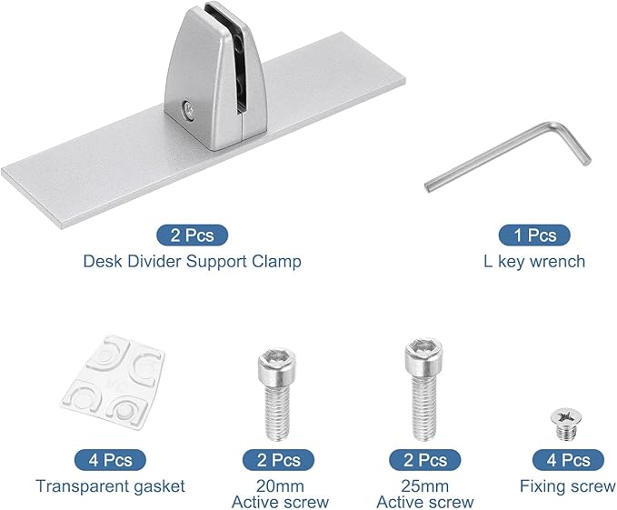 PATIKIL 1.8x1.3x2.5" Desk Divider Support Clamp - Image 3