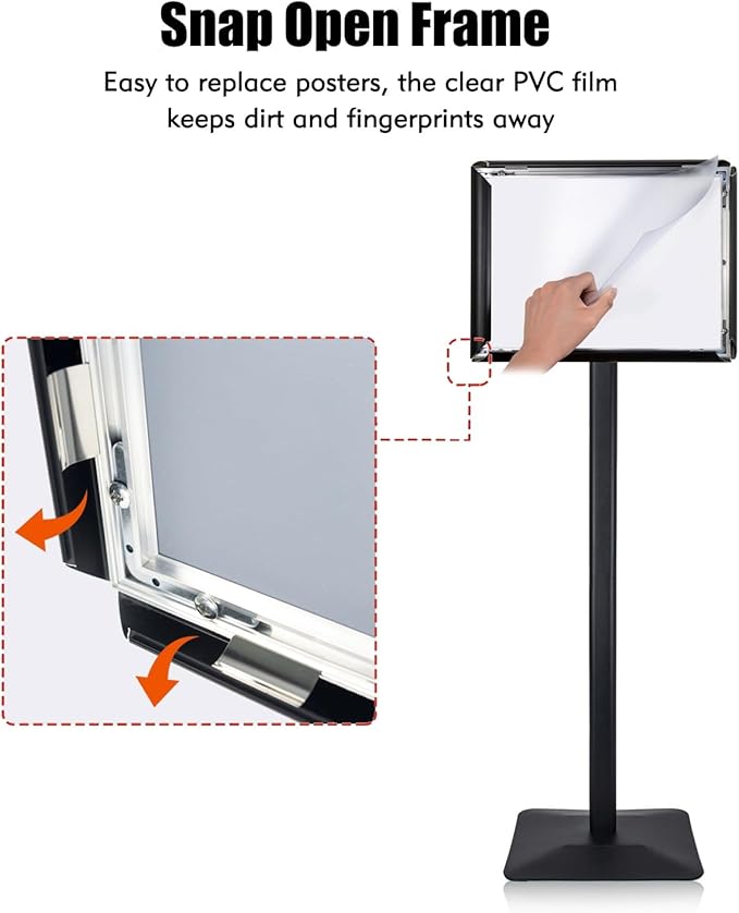 Golemas Sign Stand for Display, 11lbs Integrated Rod Heavy Duty Pedestal Floor - Image 6