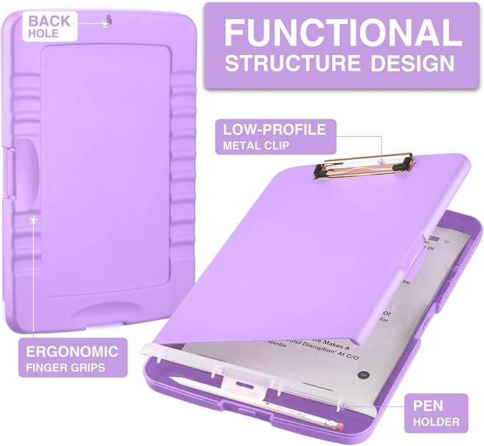 Sooez Clipboard with Storage, High Capacity Nursing Clipboard with Pen Holder - Image 2