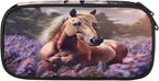 Pardick Pencil Case，Horse Lavender Big Capacity Pencil Pouch Coin Pouch - Image 2