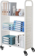 VEVOR Rolling Library Book Cart, 330 lbs Capacity, 30.3 x 15 x 48.0-Inch - Image 9