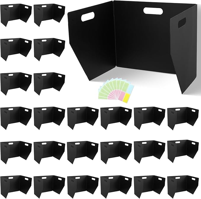 24-Pack Plastic Desk Dividers for Students, Privacy Folders for Students by Kartols