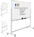 Max-officoo Mobile Whiteboard 72"x40" Magnetic Dry Erase White Boards on Wheels by Unknown