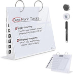Desktop Glass Dry Erase & Acrylic Aesthetic Desk Calendar Weekly to-do List by TOWON