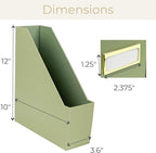 BLU MONACO | Set of 6 Foldable Magazine File Holders in Earth Green | - Image 7