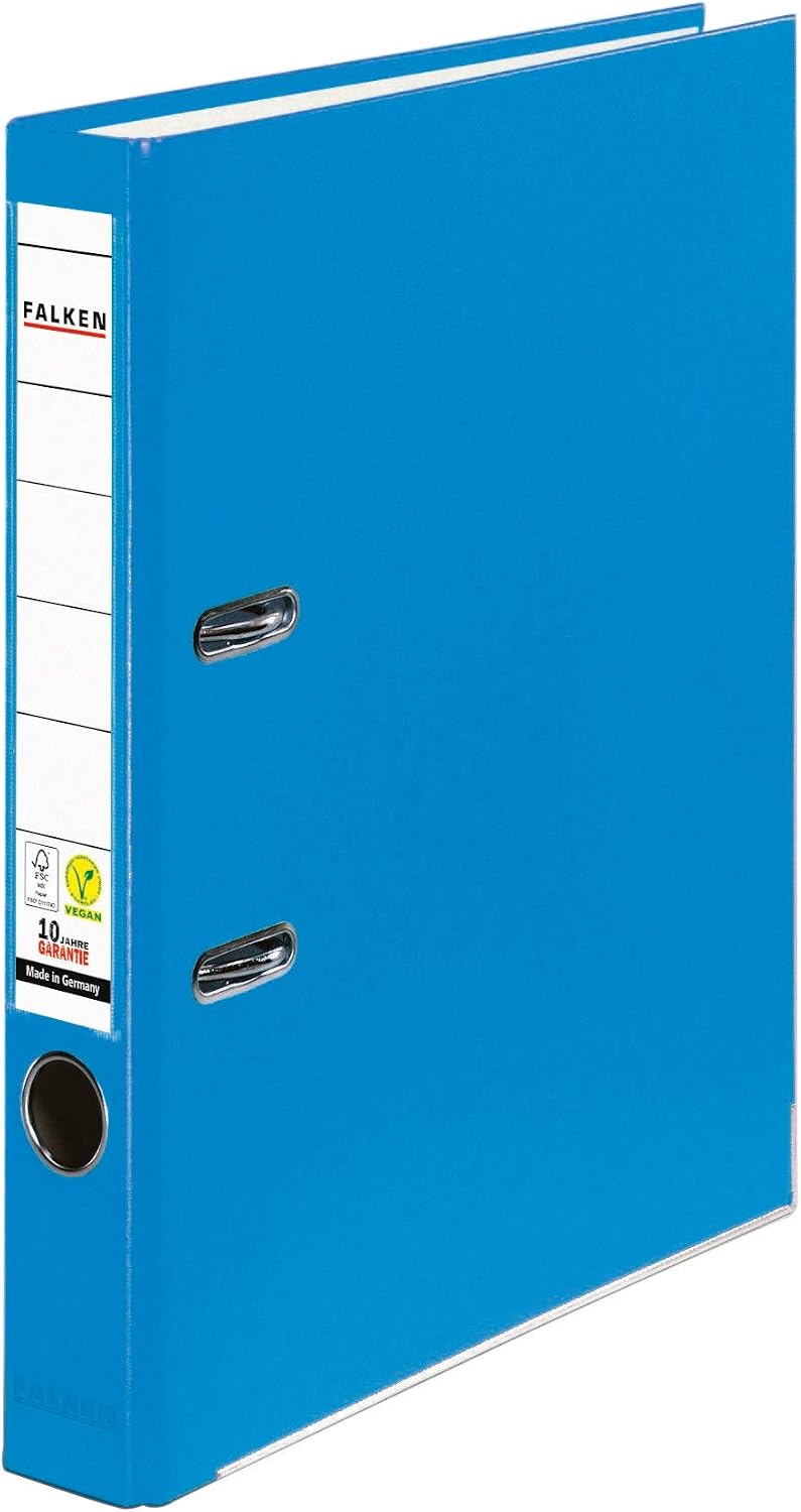 Falken Coloured Polypropylene Plastic Binder, Pack of 3 or 5 5er Pack Schmal Aqua