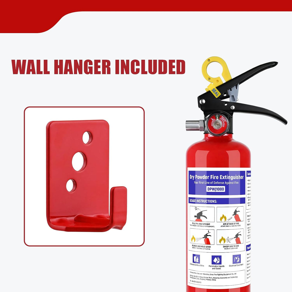 1 Pack ABC Dry Chemical Fire Extinguisher - 2.5 lb 1A:10B:C Fire Extinguisher...