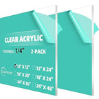 CALPALMY 12 x 12 Inch Clear Acrylic Sheet Plexiglass 1/4" Thick; Use by CalPalmy