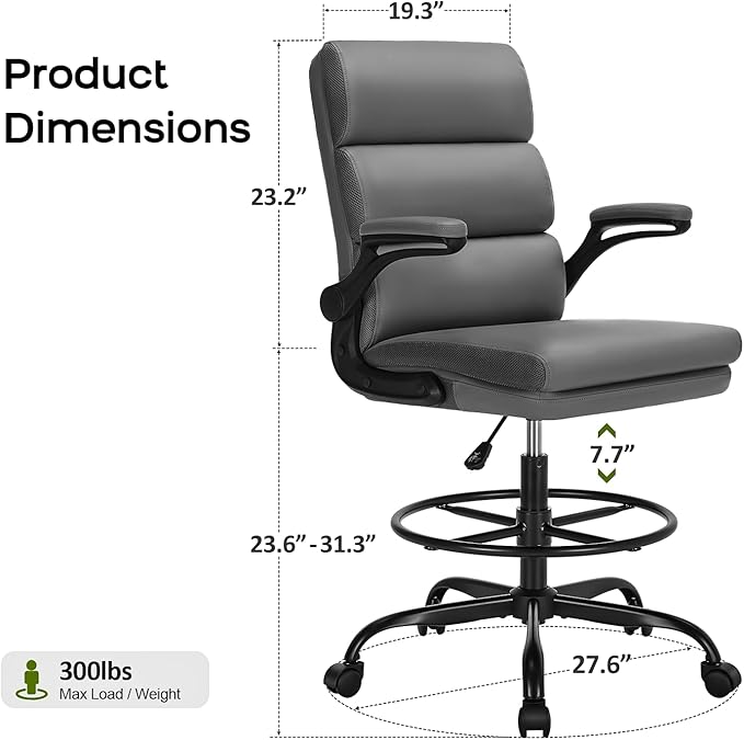 Drafting Chair Tall Office Chair - Image 2