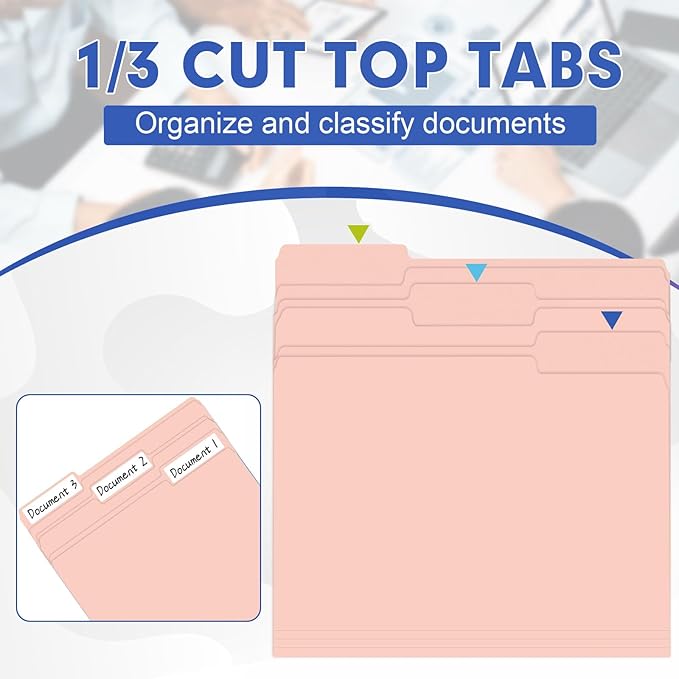 File Folder, HERKKA 120 Pack 1/3 Cut Tab File Folders, File Folders Great - Image 3