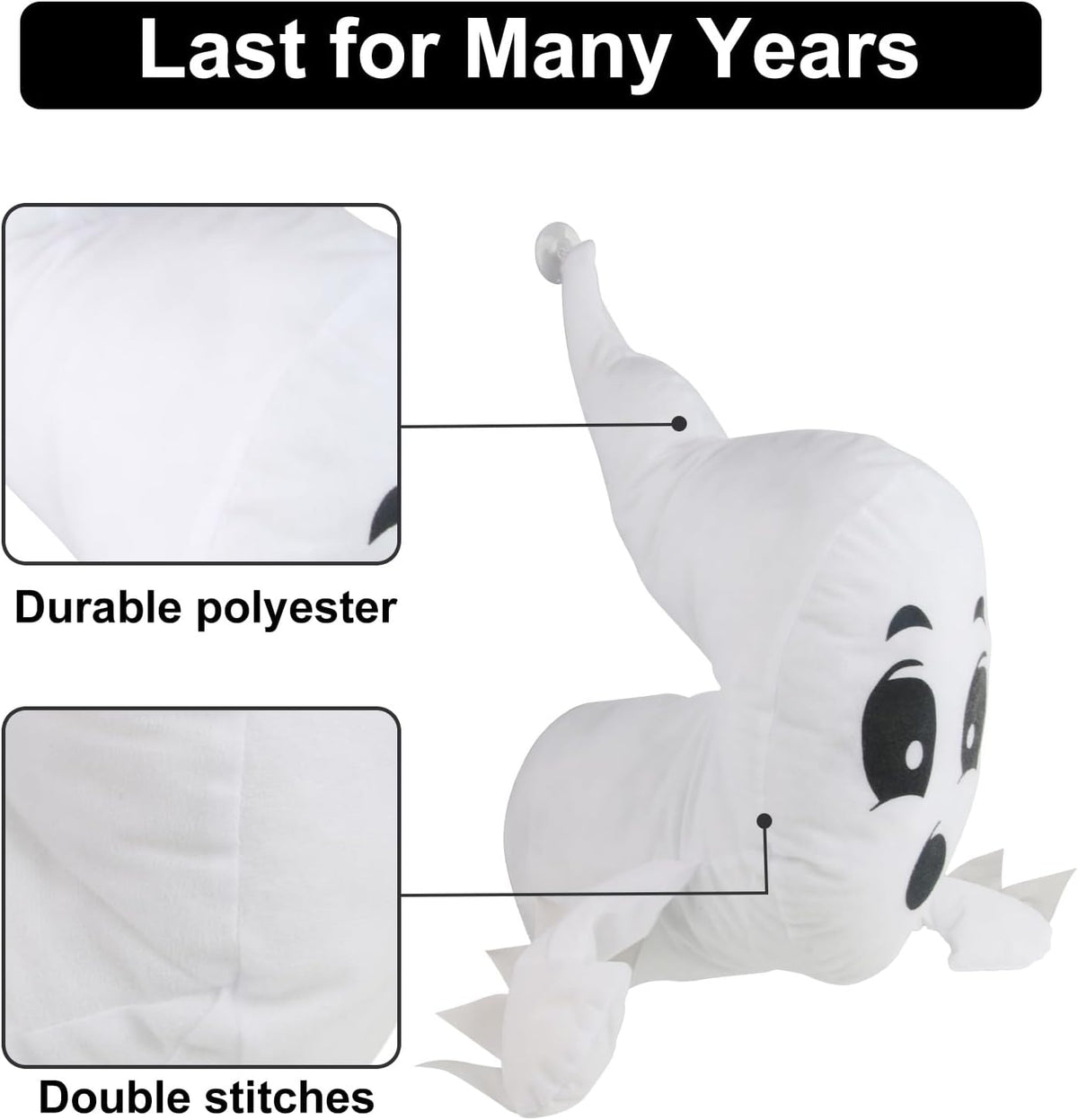 DUNCHATY Window Ghosts Halloween Decor - 2 Pack 3D Stuffed Crasher Ghost