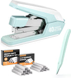 Marsrock Heavy Duty Stapler for Desk with 40-50 Sheet, 2000 Staples, Green | Classroom Stapler, Teacher Stapler, Office Stapler, Ergonomic & Easy-to-Load Desktop Stapler, Magnetic Staple Remover