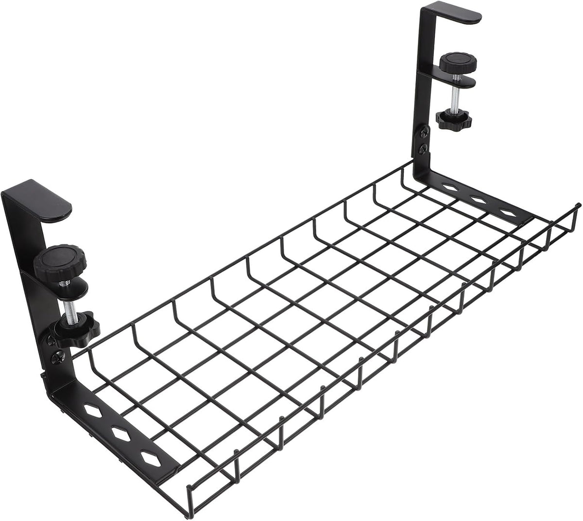 SEWCHICS Under Desk Cable Management Tray Cable Organizer Rack No Drill Black