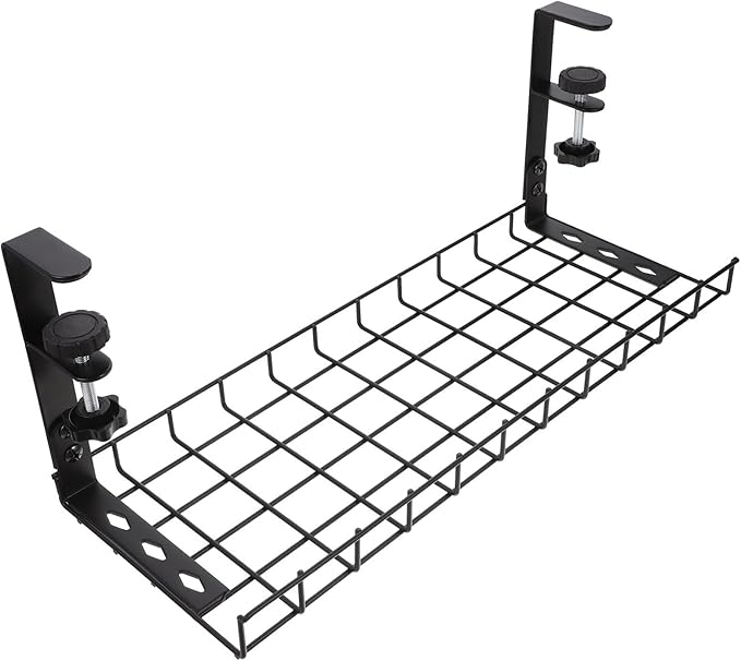 SEWCHICS Under Desk Cable Management Tray Cable Organizer Rack No Drill Black by Unknown